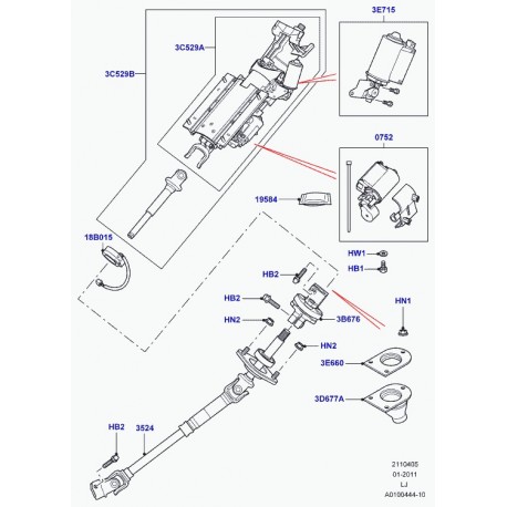 Land rover ecrou a six pans Range L322 (QYH000010)