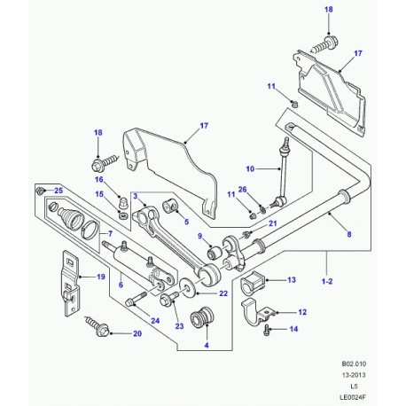 Land rover barre de torsion Discovery 2 (RBL101400)