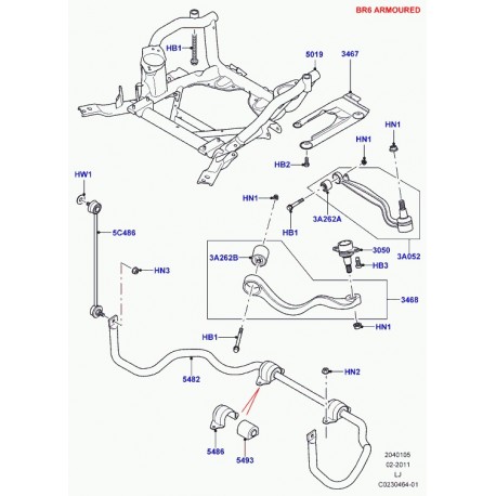 Land rover piece de jonction-barre stabilis. Range L322 (RBM500030)