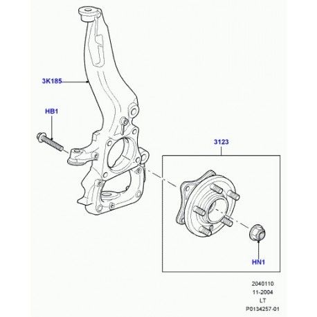 Land rover ecrou central arbre de roue Discovery 3, Freelander 2, Range Sport (RFD500020)