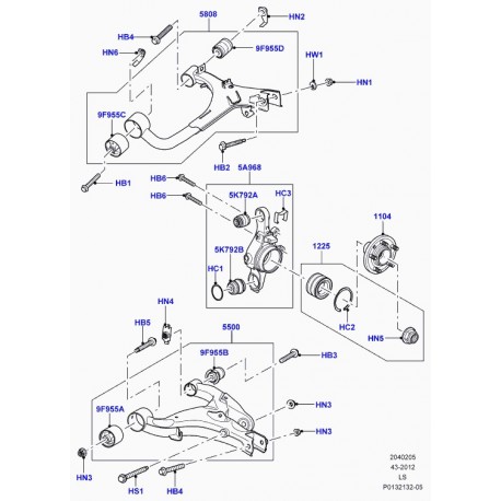 Land rover bras de suspension arrière Discovery 3 (RGG500480)