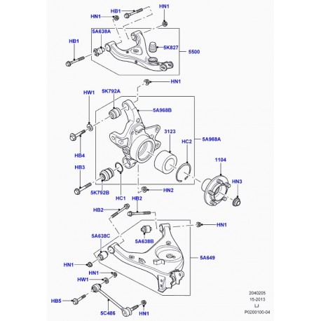 Land rover silentbloc de jonction entre porte Range L322 (RHF000260)