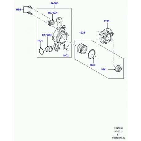 Land rover bague superieure de porte fusee arriere Discovery 3, Range Sport (RHF500100)