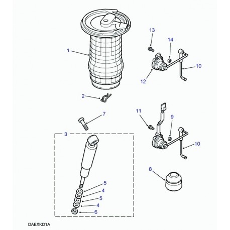 Land rover coussin pneumatique arriere Range P38 (RKB101460)