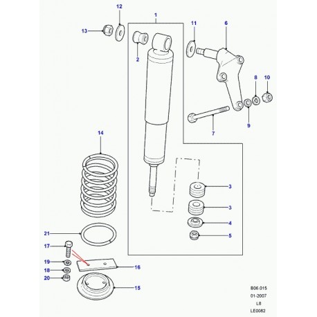 Land rover ressort arriere Defender 90, 110, 130 (RKB500270)