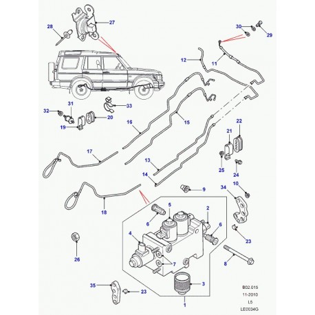 Land rover tuyau Discovery 2 (RQB000300)