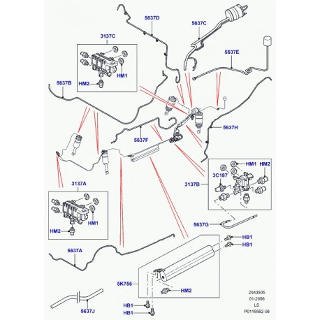 Land rover tuyau Discovery 3 (RQB000435)