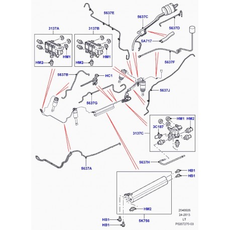 Land rover tuyau Discovery 3, Range Sport (RQB000464)