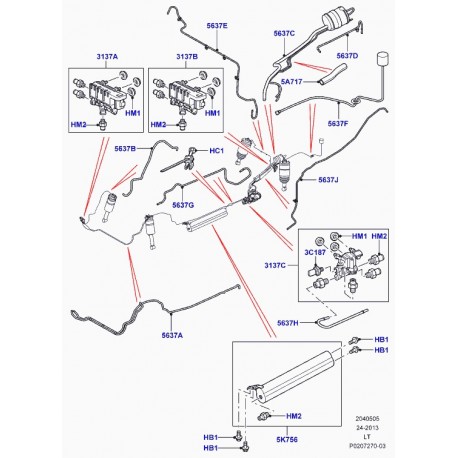 Land rover tuyau d aspiration d'air ARRIERE DROIT Discovery 3, Range Sport (RQB000493)