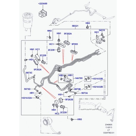 Land rover tuyau Range Sport (RQB500422)