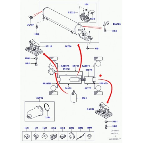 Land rover tuyau Range L322 (RQB500550)