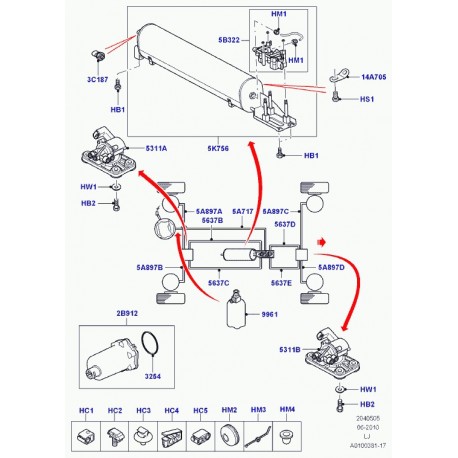 Land rover capteur suspension pneumatique Range L322 (RQH000130)
