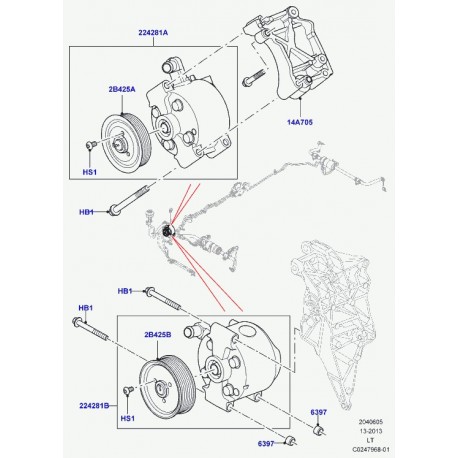 Land rover poulie Range Sport (RQO000033)