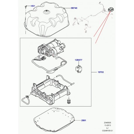 Land rover recouvrement compress.susp.pneum. Range L322 (RQU500302)