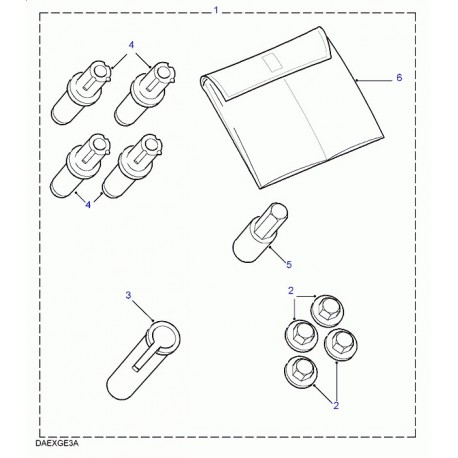 Land rover jeu antivol de jantes Discovery 2 et Range P38 (RRB100370)