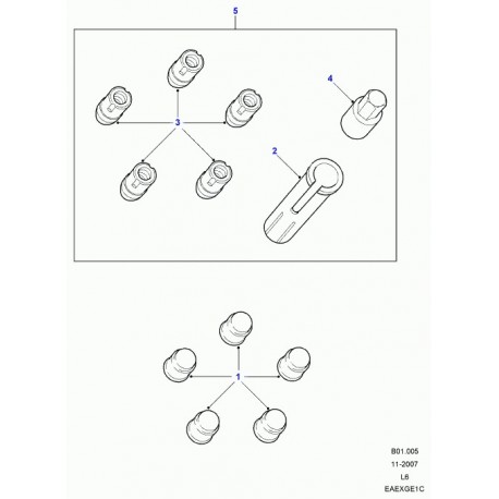 Land rover ecrou antivol de roue Freelander 1 (RRD100520)