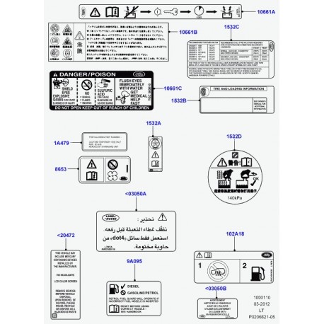 Land rover decalque Range L322,  Sport (RRP500060)