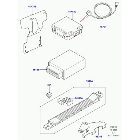 Land rover recepteur commande dist. a radio Range L322 (RRW500010)