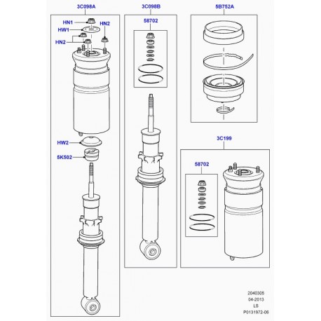 Land rover amortisseur avant suspension air Discovery 3, 4 (RSC500190)