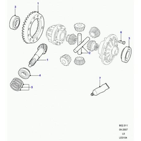 Land rover roulement a billes-differentiel Defender 90, 110, 130, Discovery 1, 2, Range Classic, P38 (RTC3095)