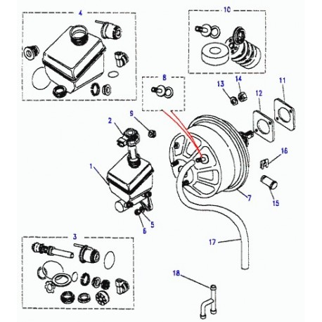 Land rover necessaire reparation maitre cylindre embrayage Discovery 1 (RTC5833)