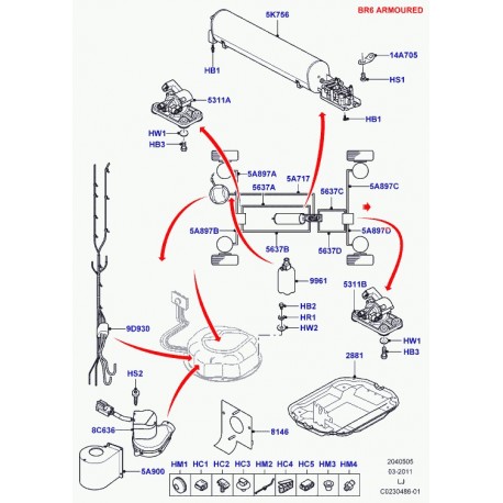 Land rover agrafe Range L322 (RYC000020)