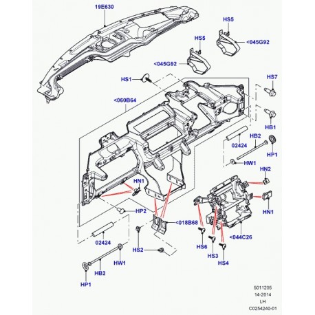 Land rover boulon Discovery 3, Evoque, Range L405, Sport (RYG500440)