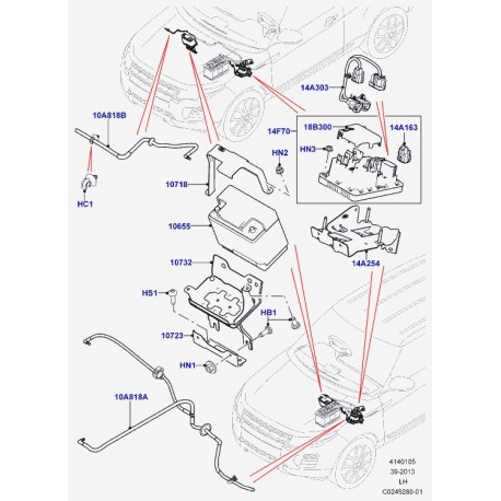 Land rover ecrou six pans avec rondelle plate Discovery 3, Evoque, Range L322, L405, Sport (RYH500310)