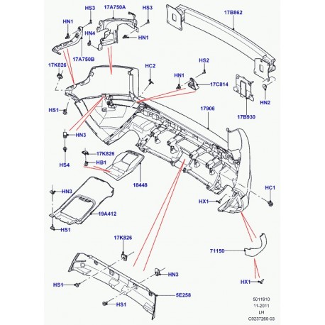 Land rover ecrou de reglage Evoque et Range L405,  Sport (RYH500570)