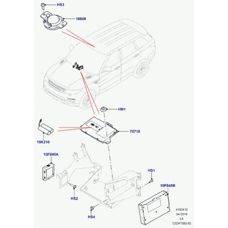 Land rover vis a tete cylindrique Range L405,  Sport (RYP500680)