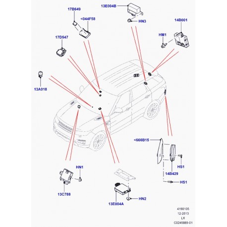 Land rover element de securite Discovery 3, Evoque, Range L405, Sport (RYQ500040)