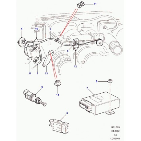 Land rover mecanisme d'actionnement Discovery 2 (SCC100030L)