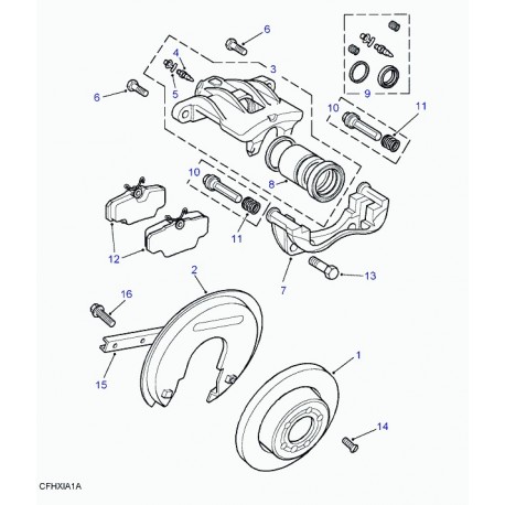 Land rover disque de frein arriere Discovery 2 et Range L322,  P38 (SDB000470)