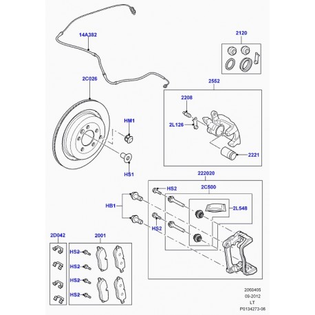 Land rover disque de frein arriere Discovery 3, 4 et Range Sport (SDB000636)