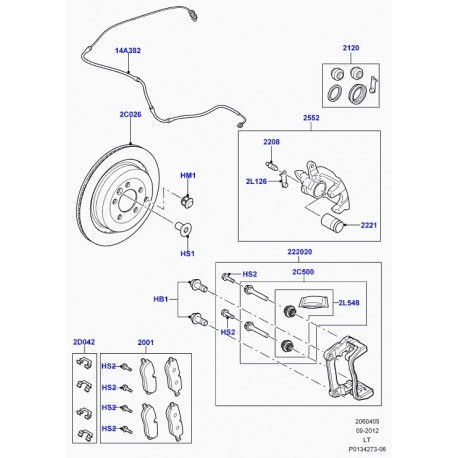 Land rover disque de frein arriere Discovery 3, 4 et Range Sport (SDB000636)