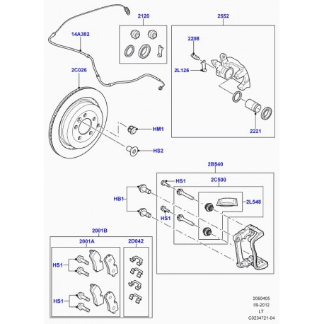 Land rover disque de frein arriere roues 18 Discovery 3, 4 et Range Sport (SDB000646)