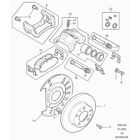 Land rover disque de frein avant Freelander 1 (SDB100830)