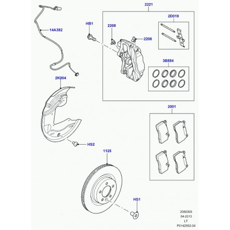 Land rover necessaire reparat.-etrier frein Range Sport (SEB500080)