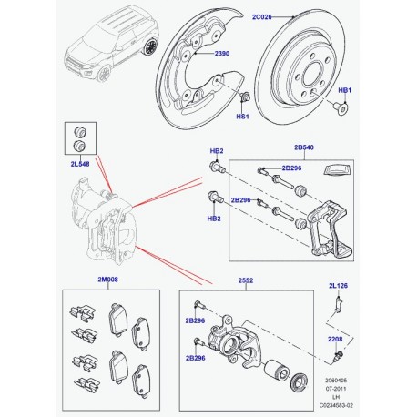 Land rover kit soufflet axe coulissement Discovery 3, Evoque, Range L322, Sport (SEE500030)