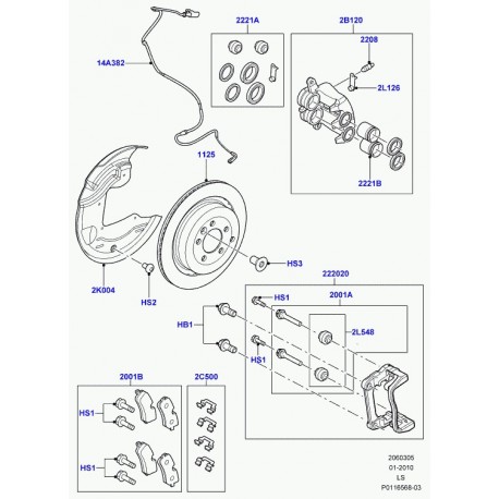 Land rover cablage avertisseur usure seg. frein Discovery 3 (SEM000024)