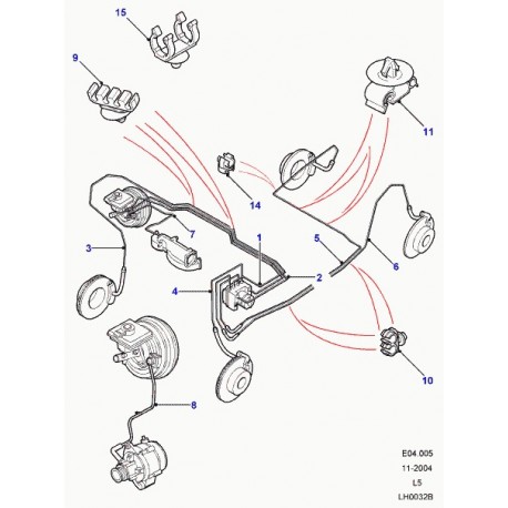 Land rover tuyau de frein avant droit Discovery 2 (SGB000080)