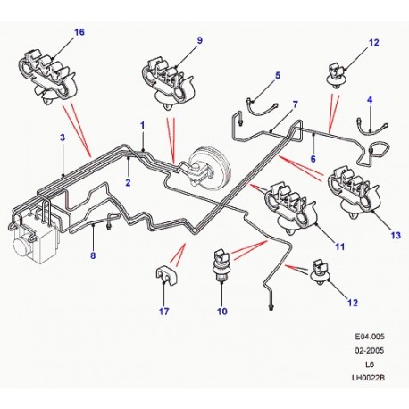 Land rover modulateur a tuyau arriere droit (SGB000500)