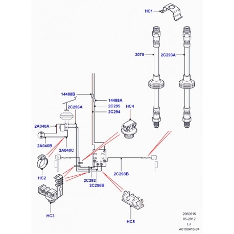 Land rover tuyau de frein Range L322 (SGB000690)