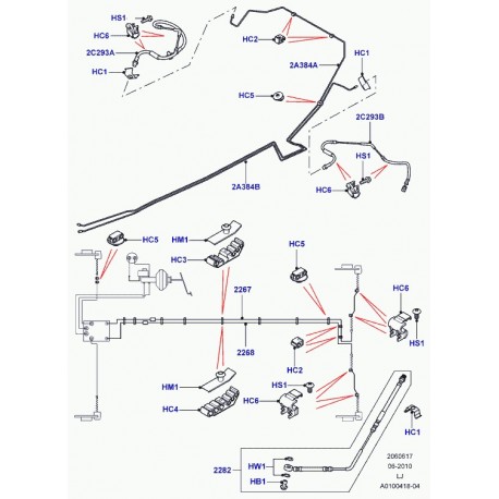 Land rover tuyau de frein Range L322 (SGB000781)