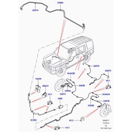 Land rover tuyau de frein Discovery 3 (SGB500034)