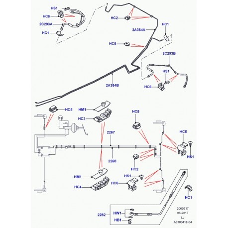 Land rover tuyau de frein Range L322 (SGB500551)