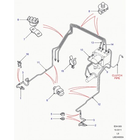Land rover tuyau de frein Defender 90, 110, 130 (SGB501610)