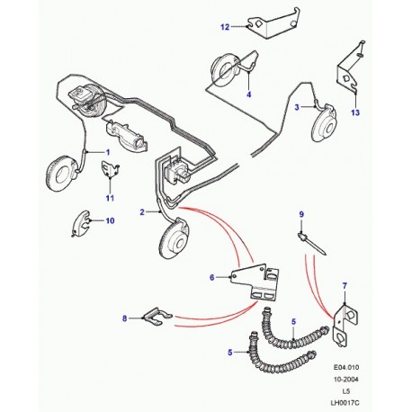 Land rover tuyau flexible de frein arrière Discovery 2 (SHB101170)