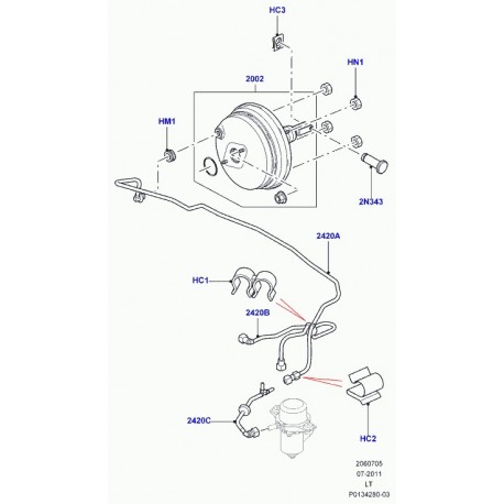 Land rover necessaire reparation-servo-frein Range Sport (SJJ500080)