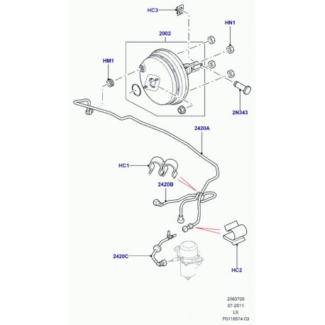 Land rover servo-frein Discovery 3 (SJJ500090)